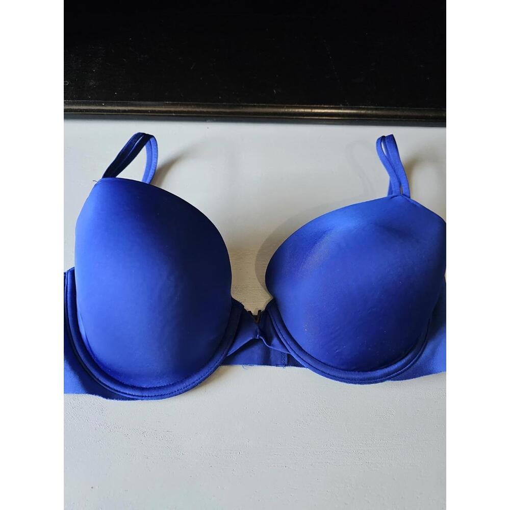 Victoria’s Secret So Obsessed PushUp Bra Size 34D Cobalt Blue with Gold V (2238)